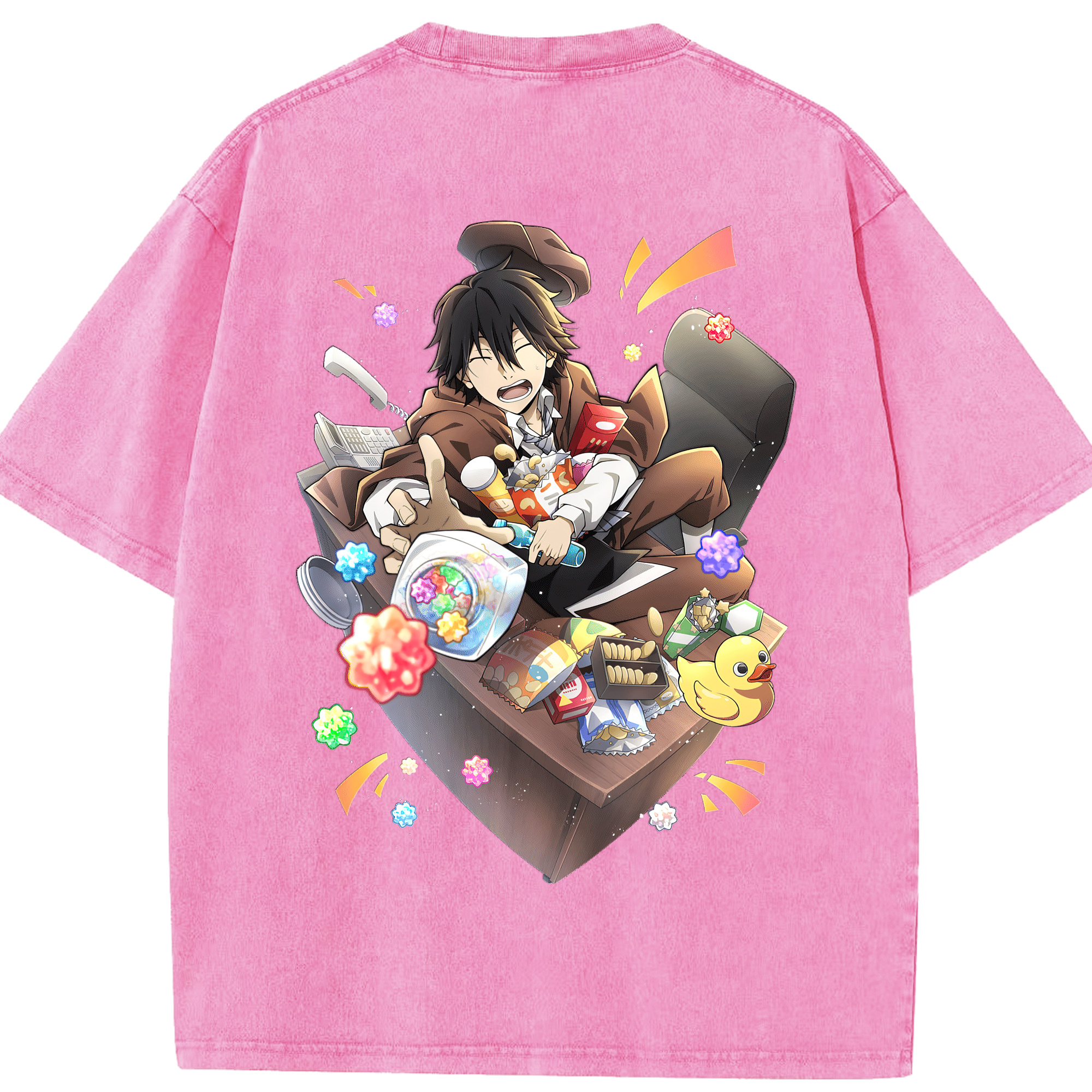 （画像用） 文豪ストレイドッグス Bungo Stray Dogs 綿100% ヴィンテージ風 半袖Tシャツ（背面プリント）